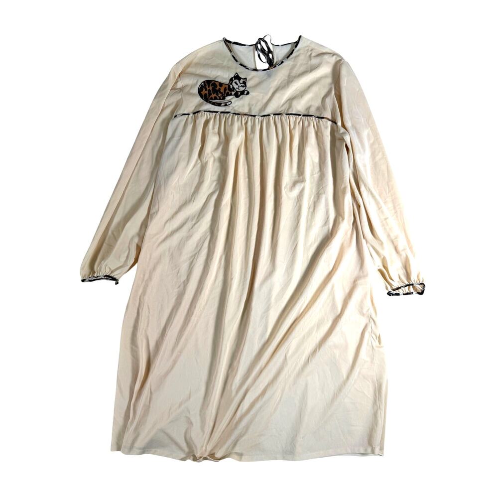 Vintage Vanity Fair Sheer Nightgown with Cat Appliqué Small/Medium - Picture 3 of 9